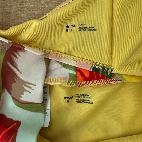 Aerie Yellow Floral Bikini Set - Picture 2 of 2